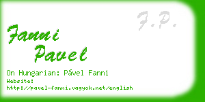 fanni pavel business card